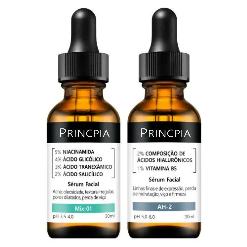 Princpia Kit Hialurônicos+ MIX-01: NIACINAMIDA + VITAMINA B5 + ÁCIDO SALICÍLICO| Antienvelhecimento
