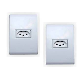 Tomada Simples ~Kit com 2 Tomada com placa Tomada 10a  2 unidades Cerge