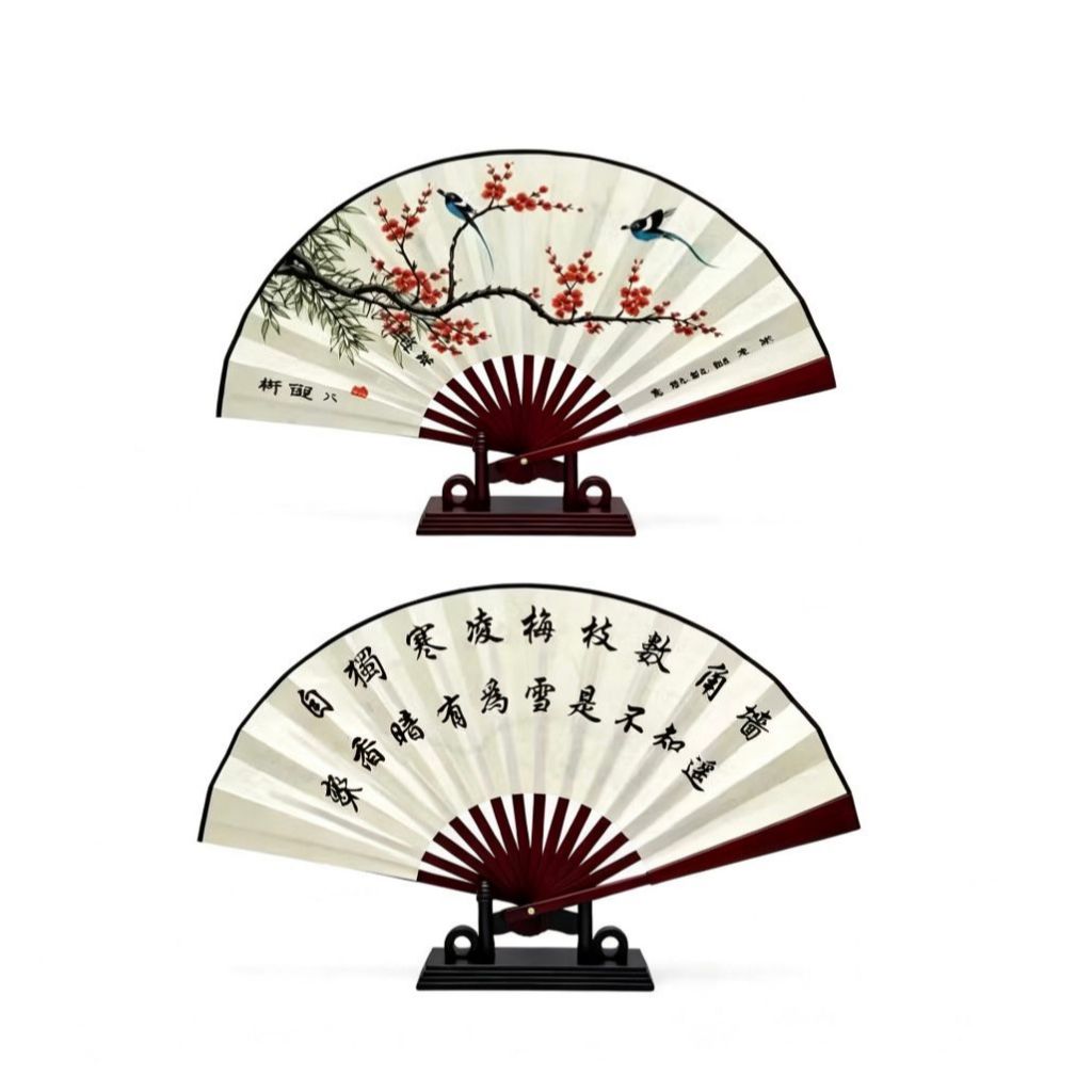 Leque Grande De Madeira Oriental Sortidos 62cm aberto Pode ser utilizado tanto como acessório ou como objeto decorati