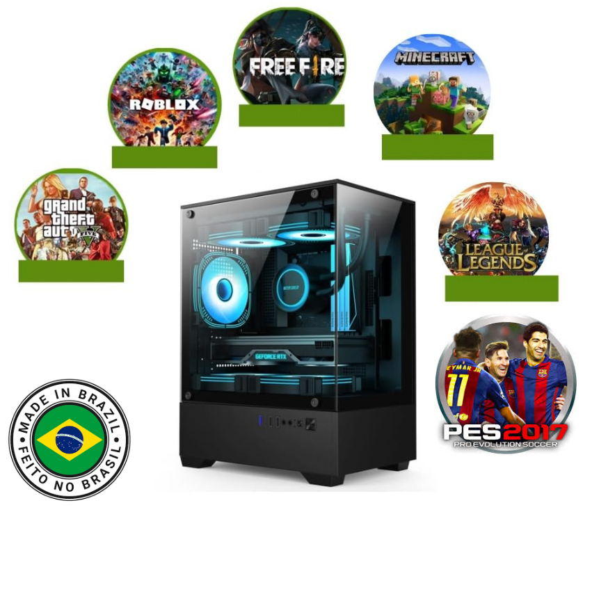 computador cpu gamer i5 16g pra estudos escritorios ssd128+hd500 roda corel autocad lol et cs Roblox