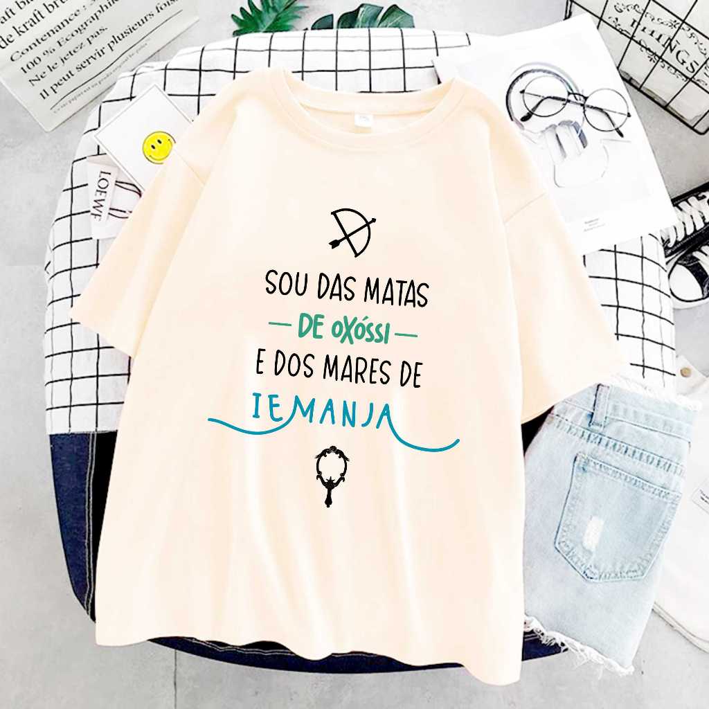 Camiseta Sou de Oxossi E Dos Mares De Iemanjá Orixá Umbanda Candomble Unissex