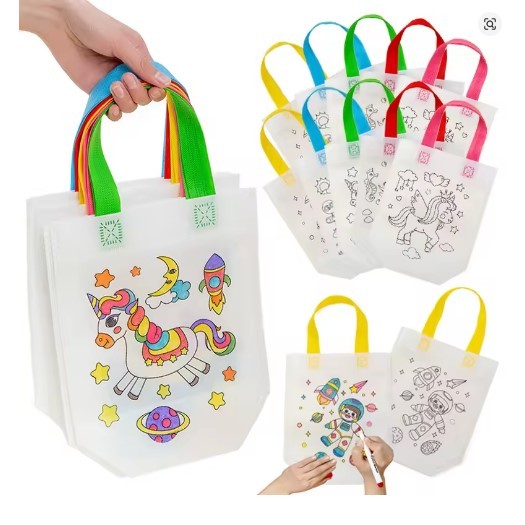 Sacola TNT Colorir Pintar Sacolinha Presente Lembrancinha 22,5x37cm
