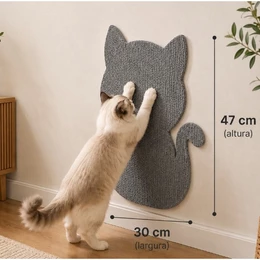 Arranhador Adesivo Design Gato em Carpete Premium - Protetor Móveis Parede e Escalada