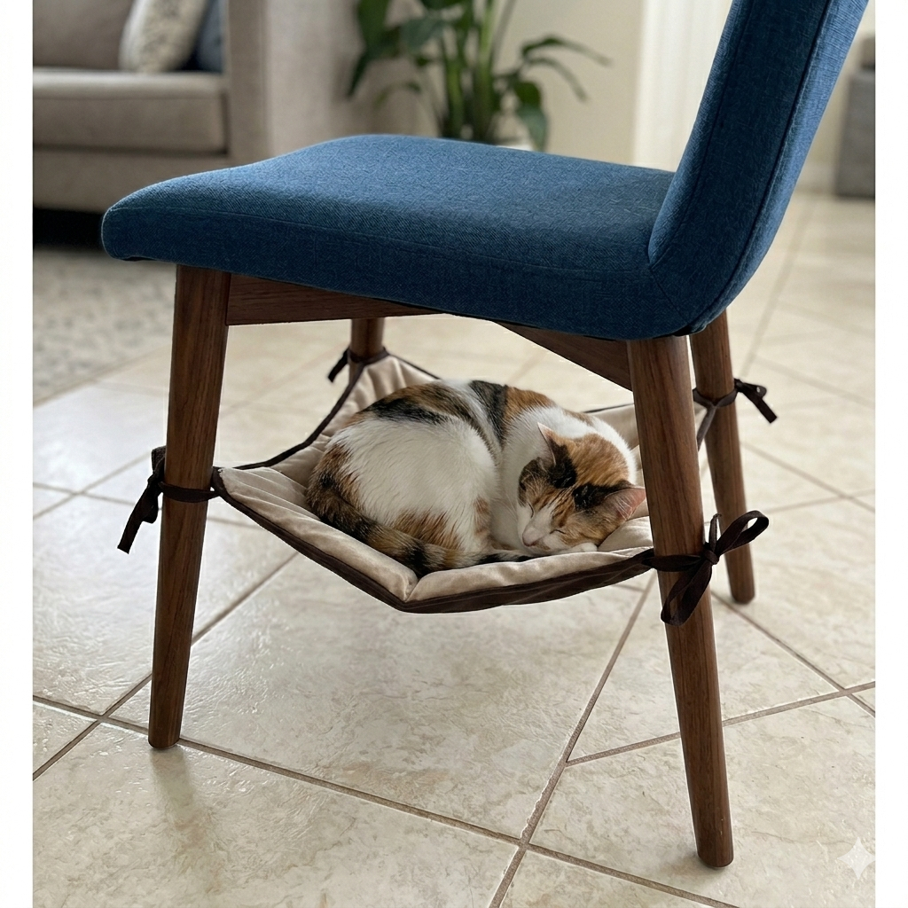 Cama Suspensa Rede para Gatos para Cadeira Caminha Confortável Pet Animais Pequenos Descanso Seguro
