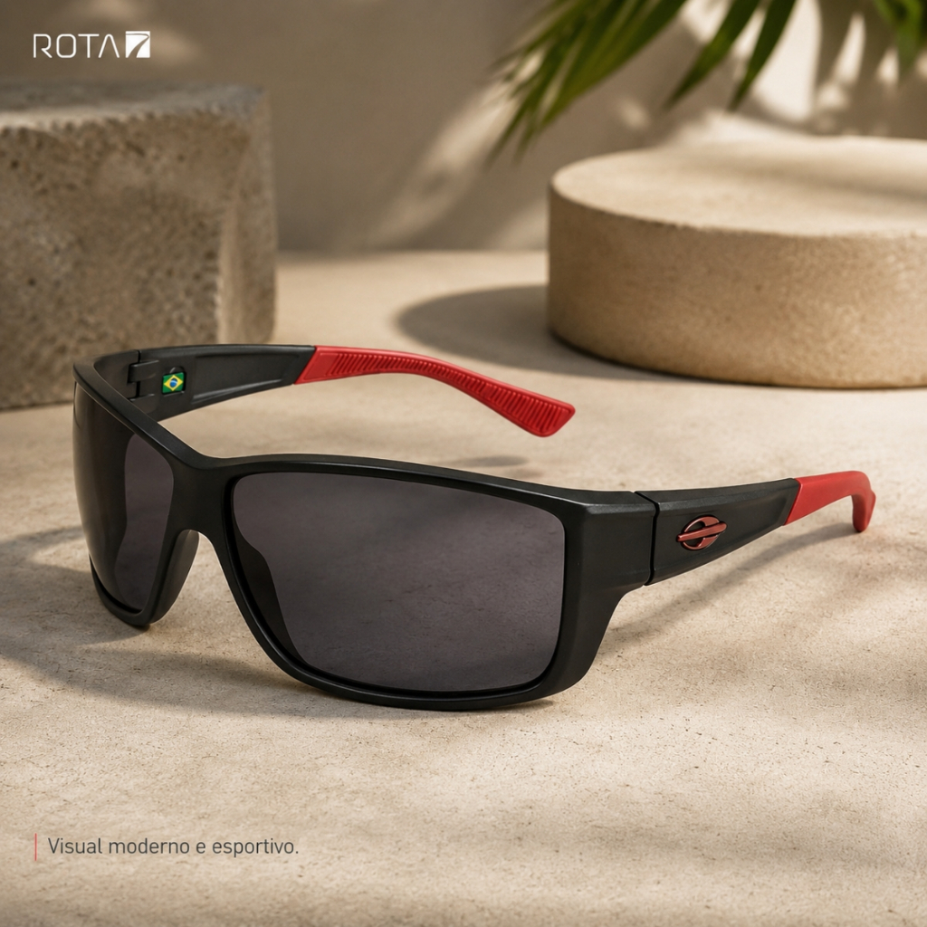 Óculos Solar Mormaii Original Joaca 3 Masculino Preto e Vermelho Óculos de Sol Unissex