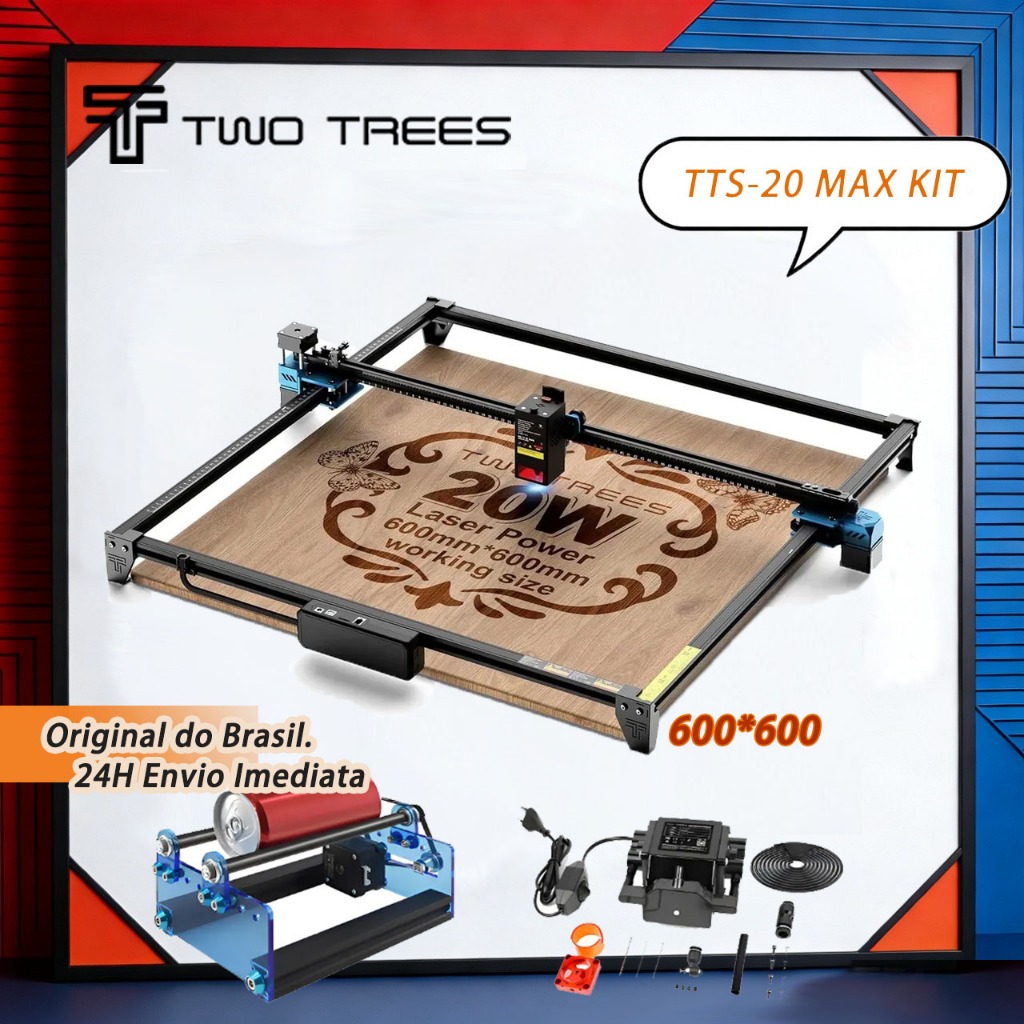 TWOTREES | TTS-20 Max Máquina De Corte E Gravação A Laser Área de gravação 600*600