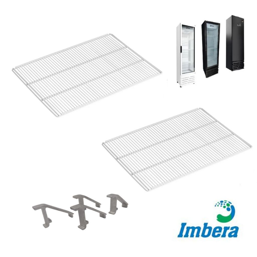 02 Grades Prateleiras Imbera Vrs19 Ccv355 58x51,5cm Com Suportes