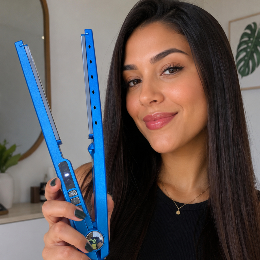 Chapinha Prancha Nano Titanium Profissional 450°F Progrssiva Azul Alisadora Bivolt