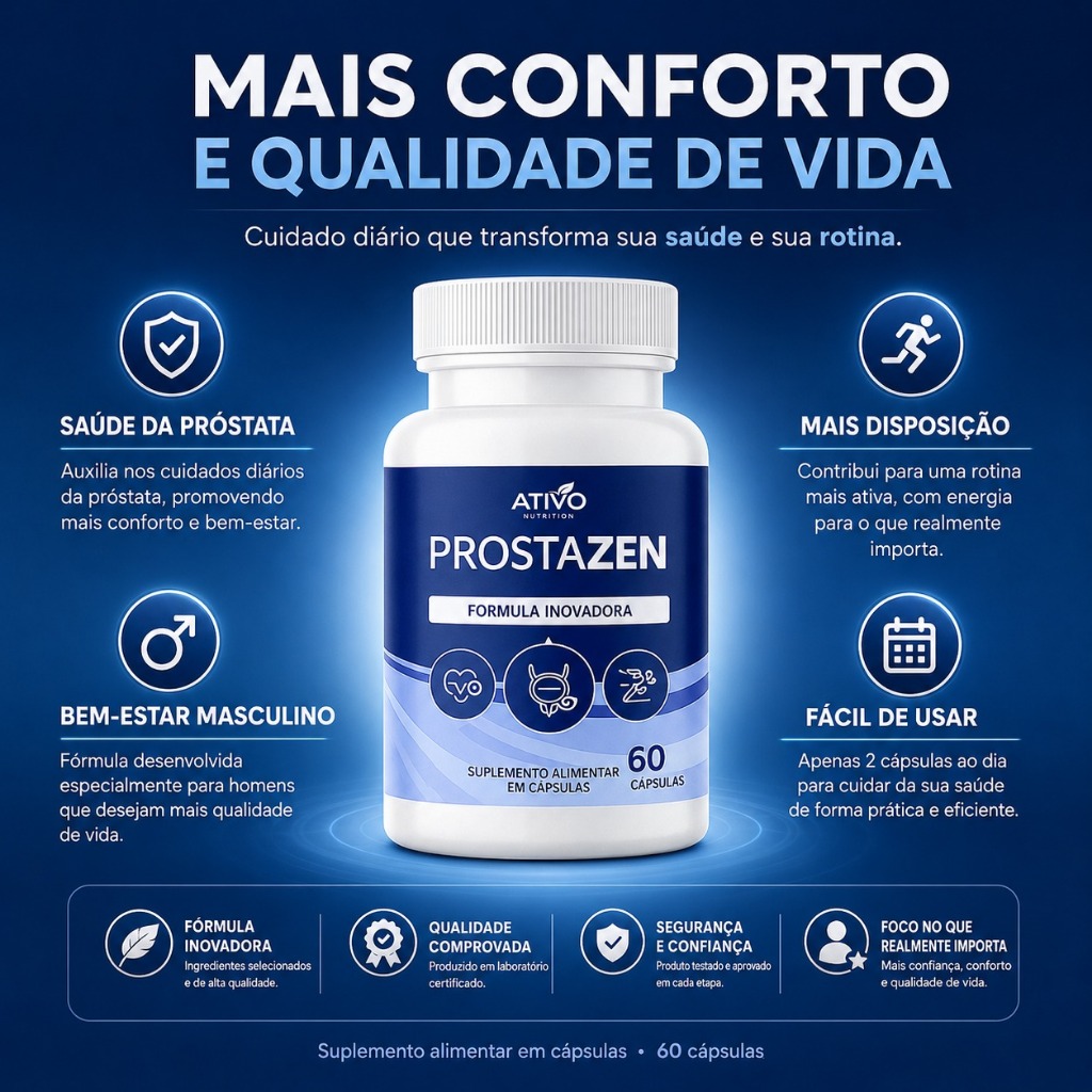 Prostazen | Ativo Nutrition - 60 Cápsulas - Bem-Estar, Disposição e Vitalidade