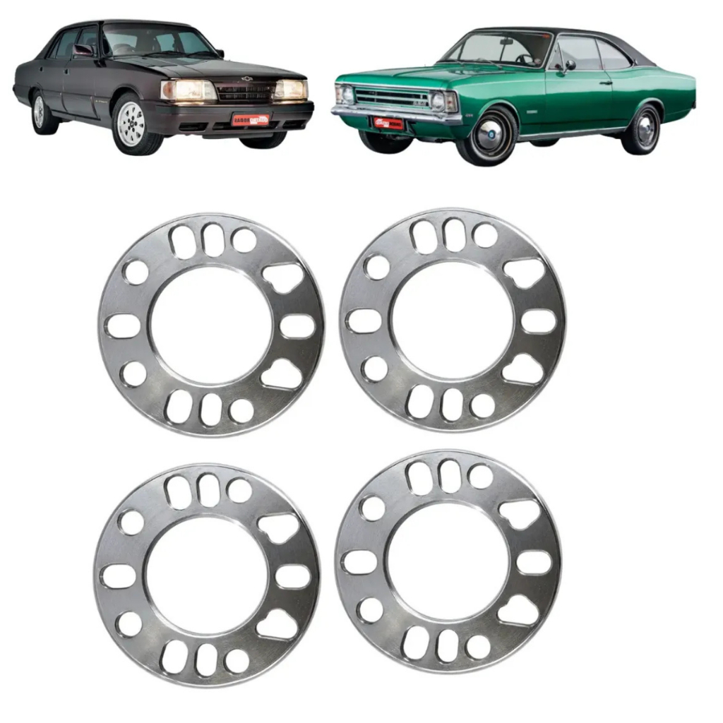 Kit 4 Espaçador 7mm Alargador Roda Opala 5x114,3 4 E 5 Furo