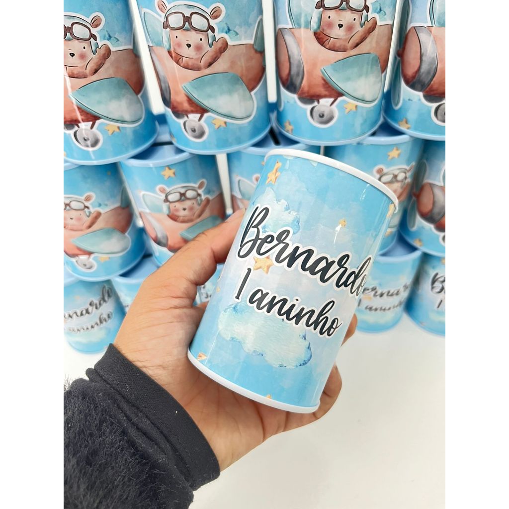 30 Cofrinhos Personalizados Para Lembrancinha Aniversários, Chá revelação, Festa infantil - Fazemos todos os Temas