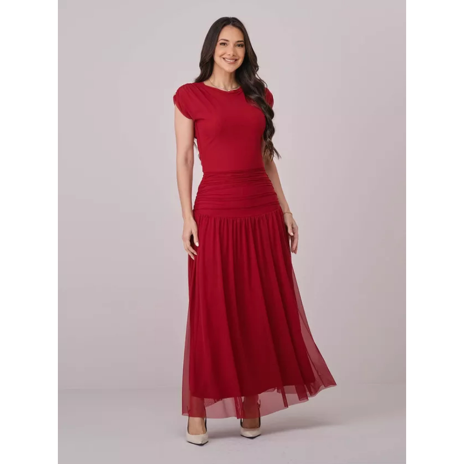 Vestido Tatá Martello Aurora Em Tule 7327 - Made In Brazil