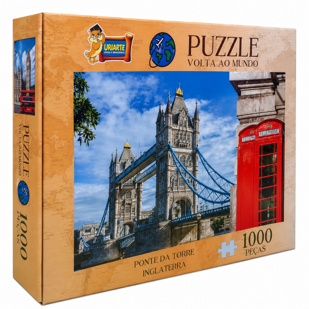 Quebra-Cabeça 1000 Peças Londres Inglaterra Tower Bridge Puzzle Adulto Volta ao Mundo