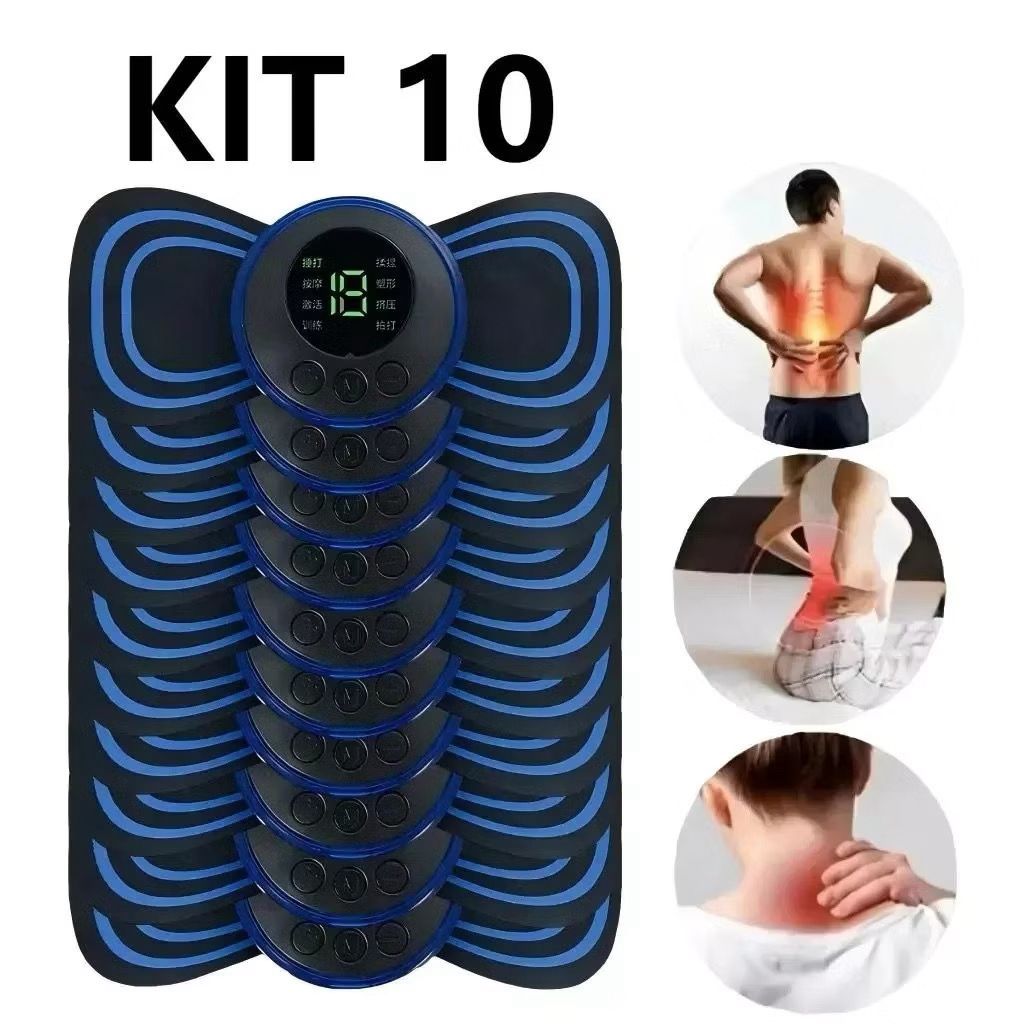 Kit 10 Mini Massageador Elétrico Portátil Cervical EMS Alivia Dores Corpo
