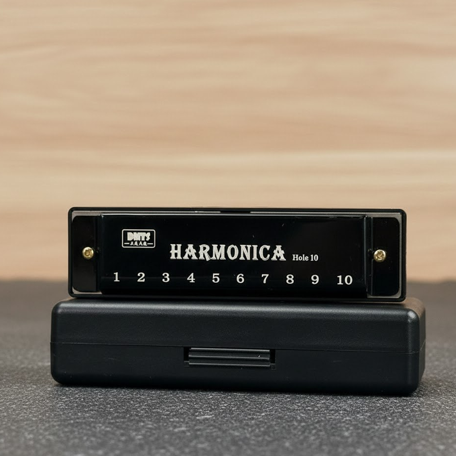 Gaita De Boca Harmonica Som em C 10 Buracos Cromática Com Estojo