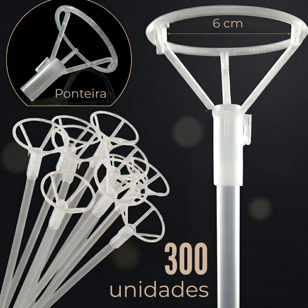 300 Varetas 50 cm para Bubble Balão Bexiga Pega Balão Suporte Haste para Balão Centro Mesa Decoração