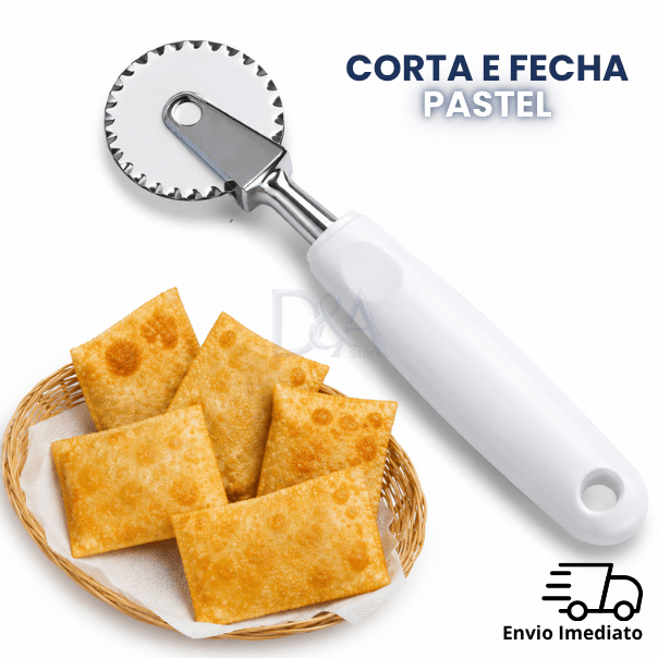 Carretilha Corta E Fecha Pastel Fechador De Massas Aço Inox