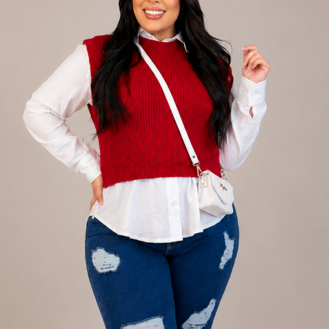 SELAH - COLETE PLUS SIZE BASICO DE RIBANA MODA FEMININA