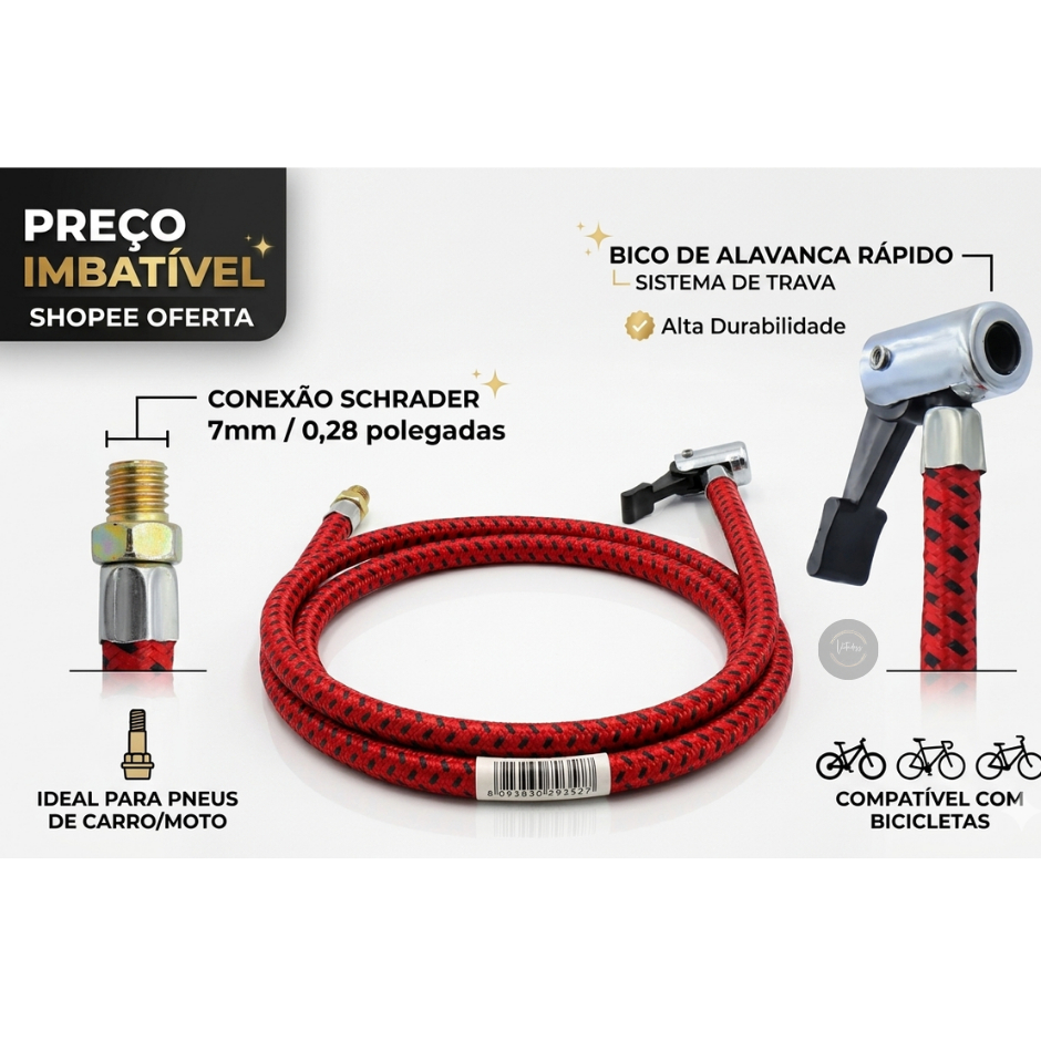 Mangueira bico reparo para bomba de ar 70cm mangueira de reposição