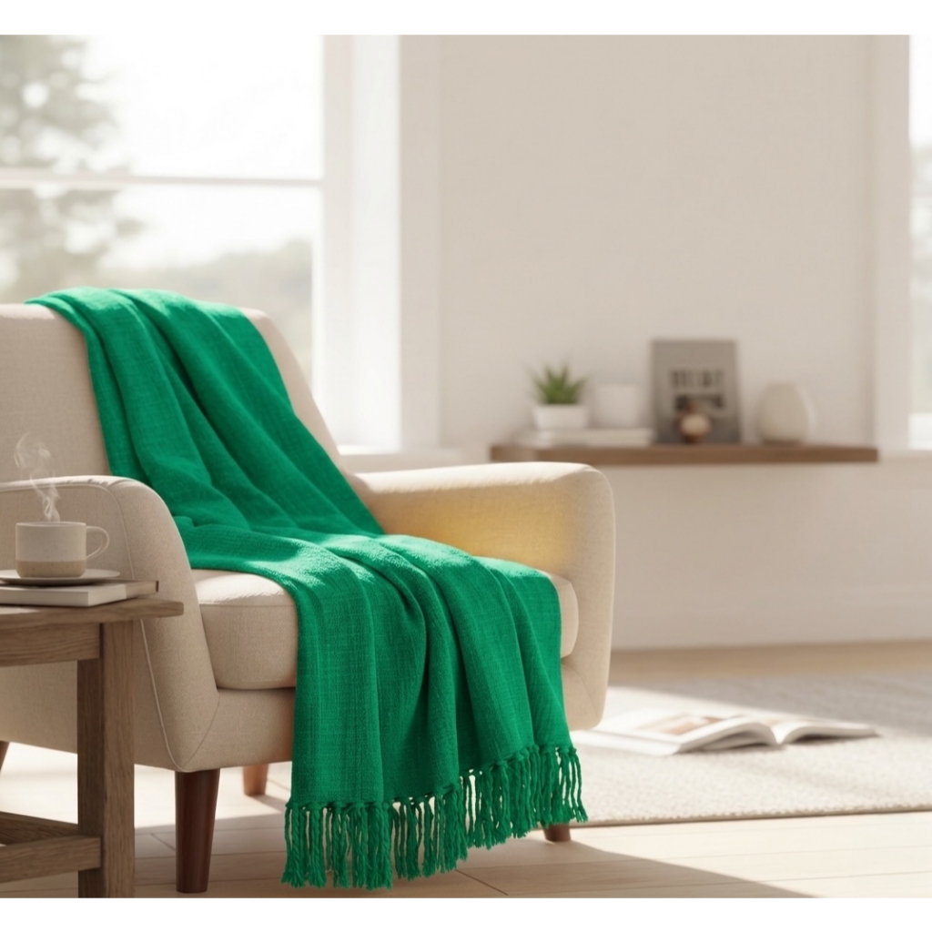Manta Para Sofá 2,50x1,80m Protetora para Decoração com Nó nas pontas