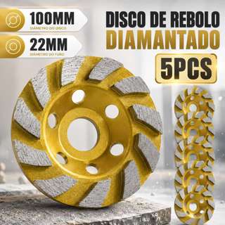 Disco de Desbaste Concreto Rebolo Diamantado turbo 100mm Esmerilhadeira  Porcelanato Duravel Preciso