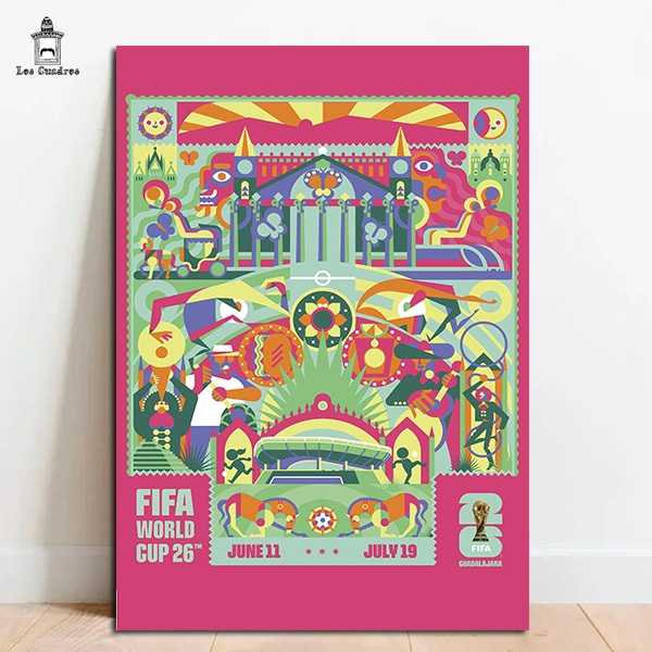 Quadro Placa Decorativa Copa do Mundo de Futebol 2026 Posters em MDF 28x20cm