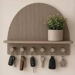 Porta Chaves de Parede Decorativo Multiuso Minimalista Em 3d
