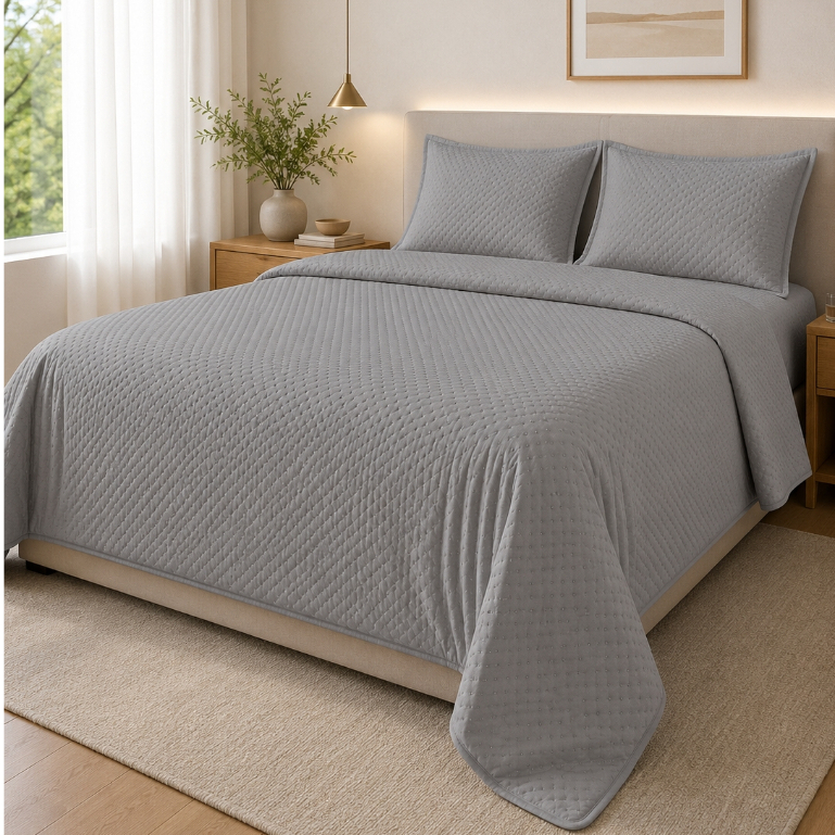 Kit Colcha Cama Casal Queen King Com Porta Travesseiro Incluso Cobre Leito Dupla Face · foto 2