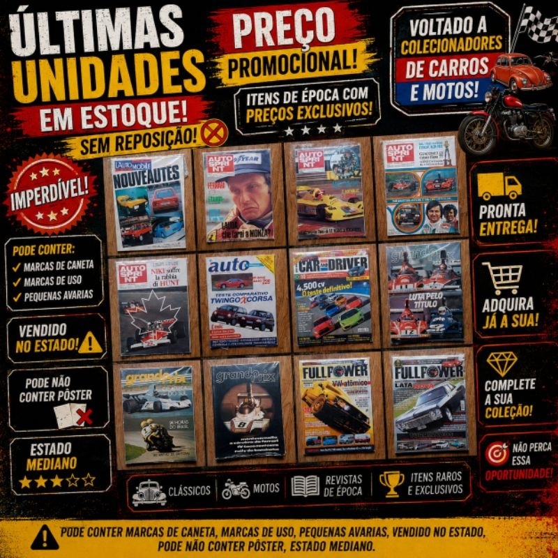 Revistas Car and Driver, Full Power, Grand Prix e Outras - Escolha a Edição - Venda Por Unidade!