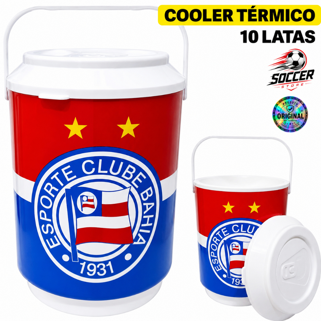 Cooler Térmico Bahia Oficial 6L Porta 10 Latas Cerveja Bebida Gelada Original Presente Time