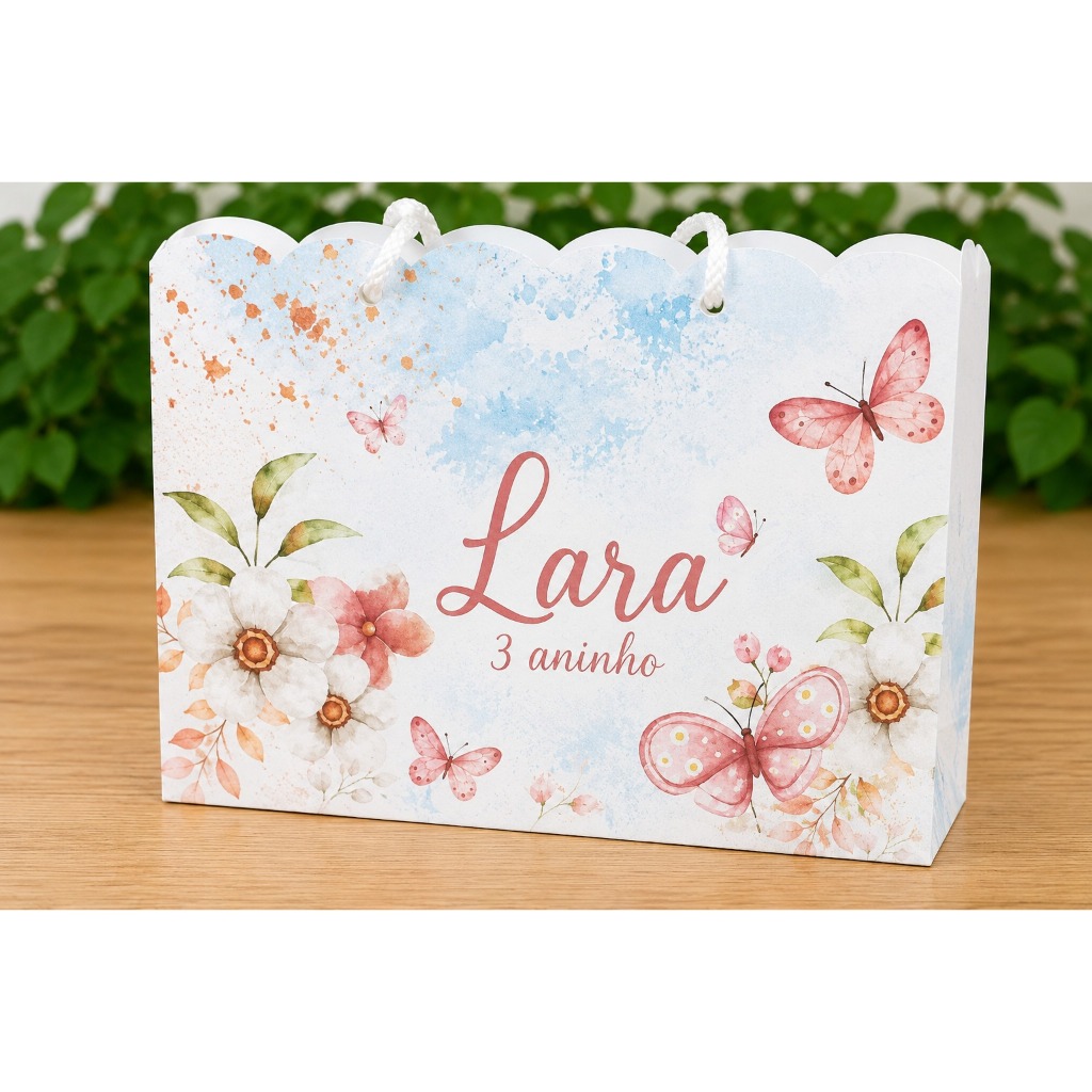 10 Sacolinha JARDM BORBOLETAS Personalizado Sacolinha Lembrancinha Aniversário JARDIM PEGUE E MONTE