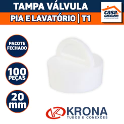 Kit Com 100 Tampa Válvula Pia/Lavatório T1 20mm 815 Krona