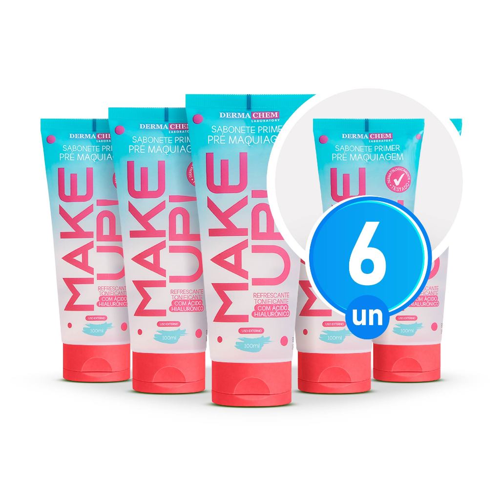 Kit 6 Primer Make Up 100ml Sabonete Facial Dermachem