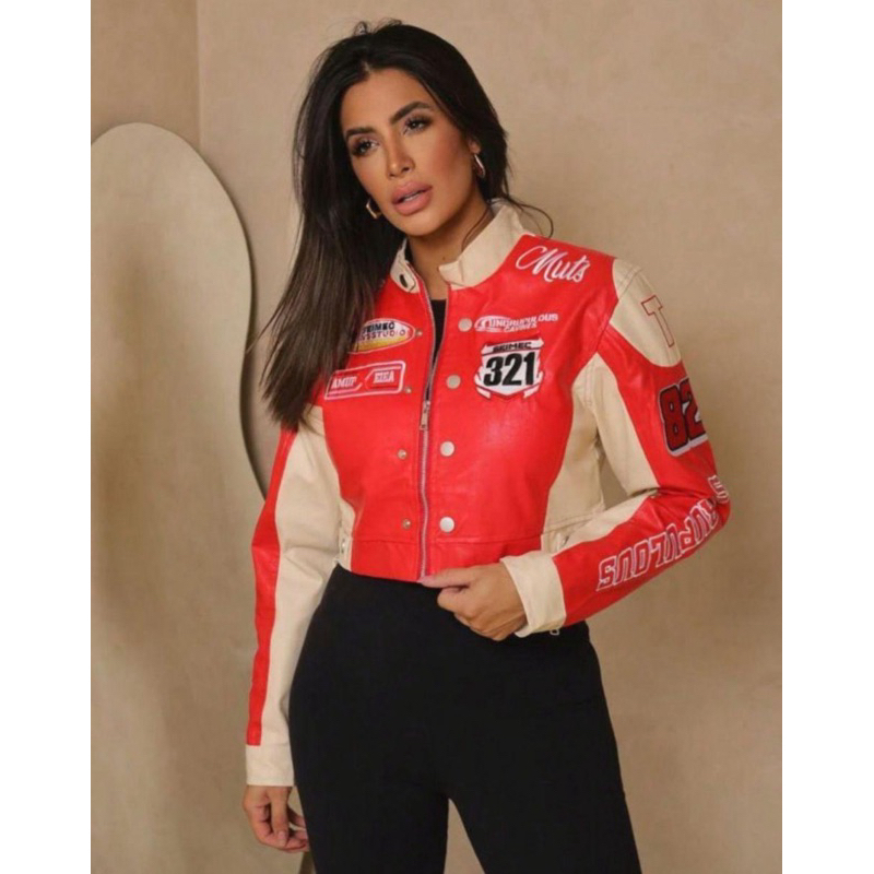Jaqueta Feminina Cropped Moto Style| Modelo Muts | Moderna Estilosa