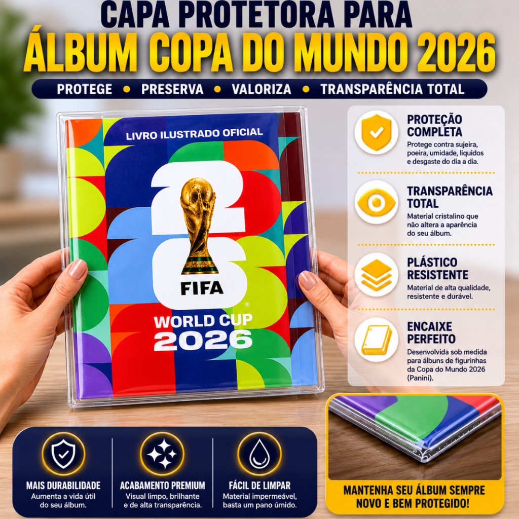 Capa Protetora para Album da Copa do Mundo 2026 Capa Mole