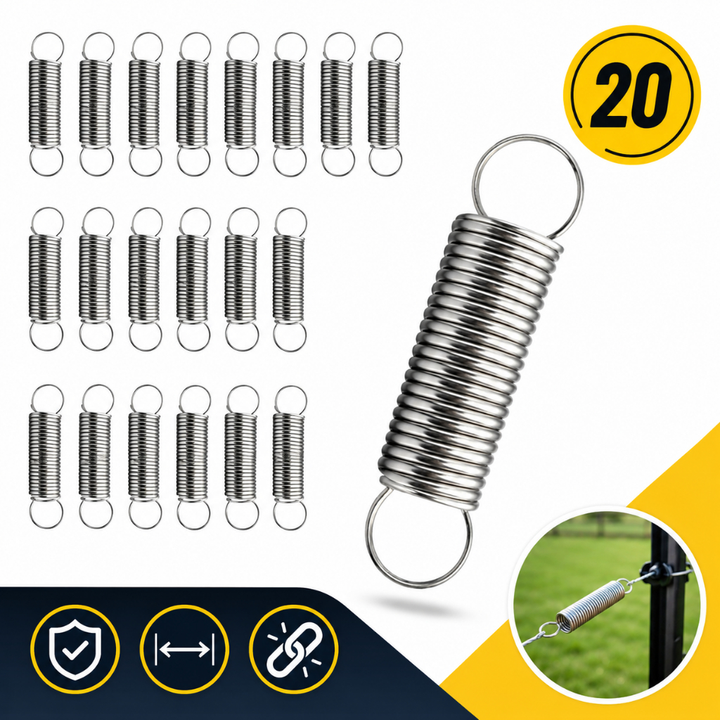 Kit com 20 Unidades Mola Cerca Elétrica Blindada em Inox - Modelo Argola Reforçado