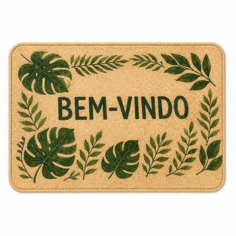 Tapete Bem Vindo Emborrachado Estampado 40x60
