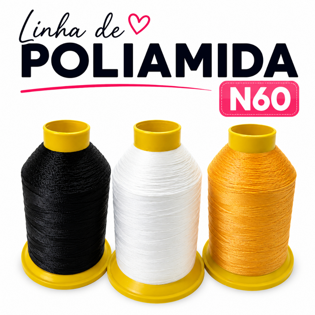 Linha Poliamida 60 - Para Costura de alta resistencia -  Bolsas em sintético e couro e Artesanato