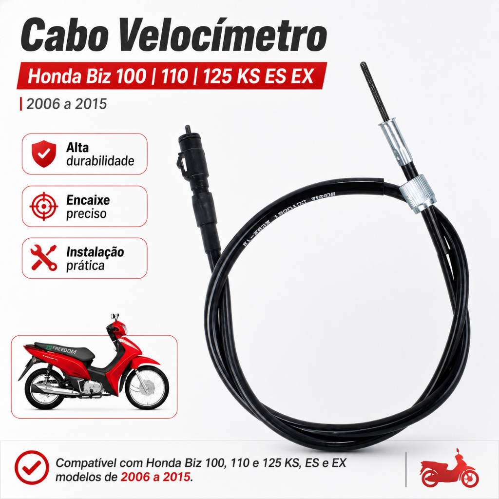 Cabo Velocímetro Honda Biz 100 110 125 KS ES EX 2006 a 2015