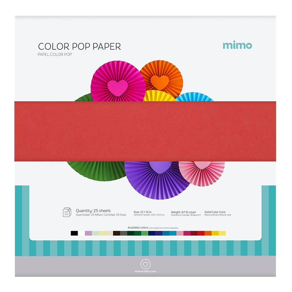 Papel Color Pop Vermelho Puro Mimo - 30,5 x 30,5 cm - 180 gr - 25 unds