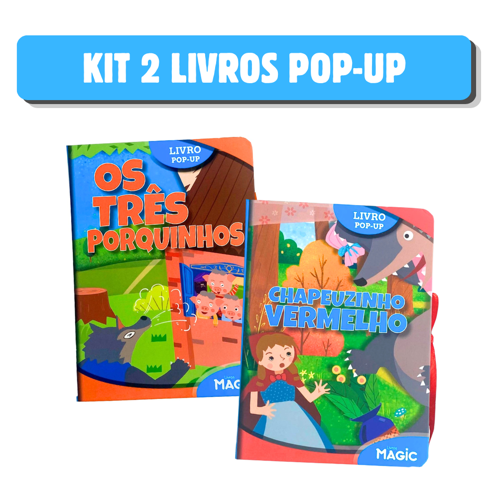 Kit 2 Livros Infantis Pop-Up - Chapeuzinho Vermelho, Os Três Porquinhos