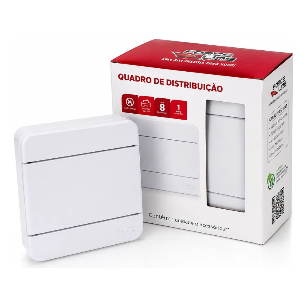 Quadro De Distribuição Embutir P/8 Disjuntores Din Forceline