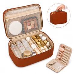 Bolsa De Armazenamento Necessaire Grande Feminina Impermeável Organizadora Maquiagem Viagem Estojo Com Divisórias