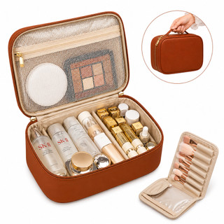 Bolsa De Armazenamento Necessaire Grande Feminina Impermeável Organizadora Maquiagem Viagem Estojo Com Divisórias