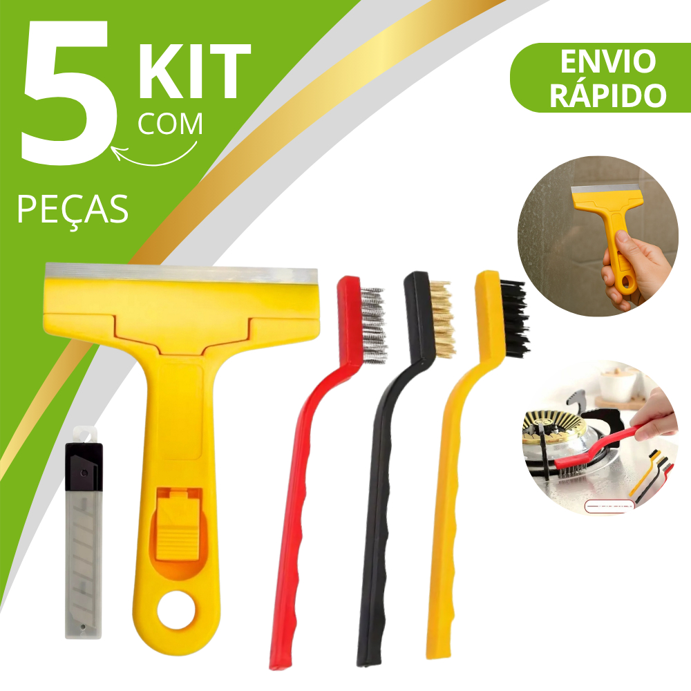 Escova de aço para limpeza Multiuso forno grelha fogão Aço Latão Nylon + Raspador para limpar Box Piso Vidro