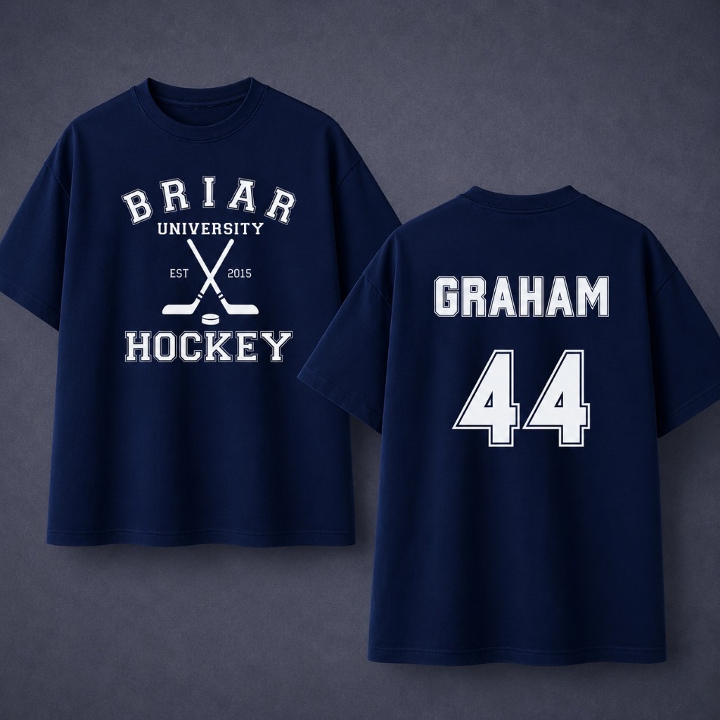 Camiseta Unissex Infantil e Adulto Off Campus Briar University - Amores Improváveis 100% Algodão Briar Hockey