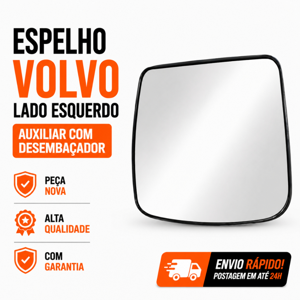Espelho Volvo Vm Lado Esquerdo - Auxiliar com Desembaçador