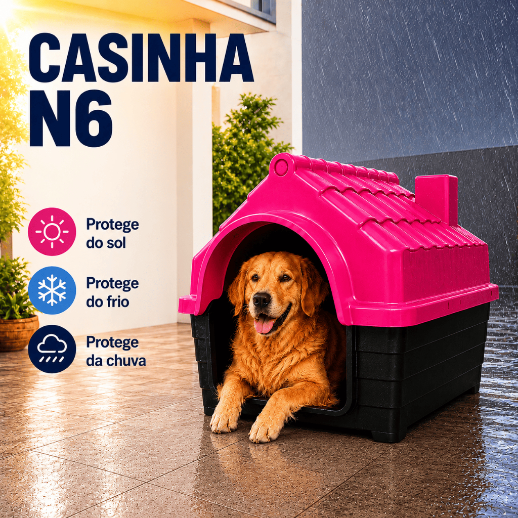 Casinha Cachorro Médio N6 Casa  Pet Com Proteção Raios UV