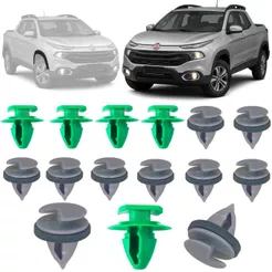 Kit 15 Grampo Presilha para Friso Moldura do Paralama Para Fiat Toro 2018 Até 2025