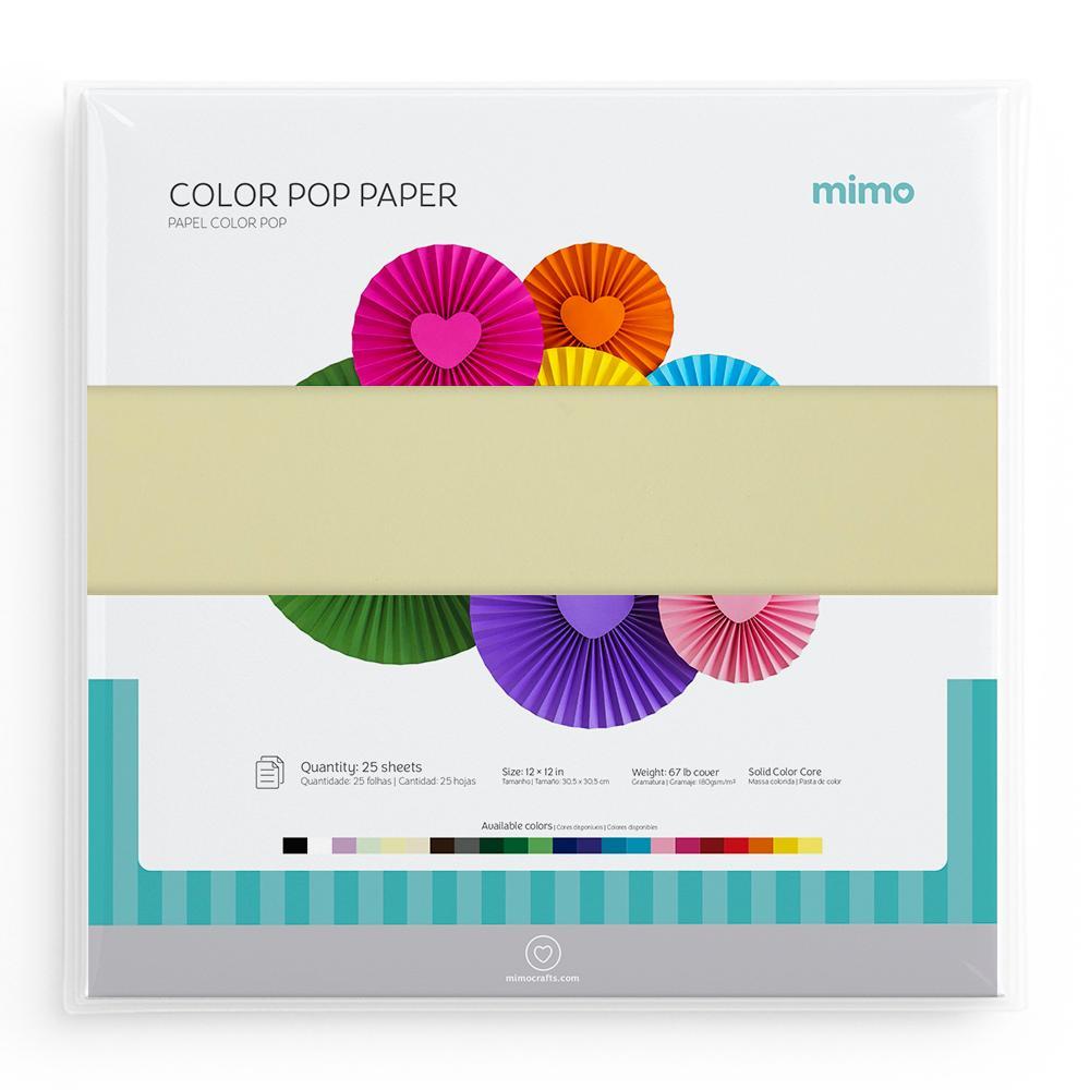 Papel Color Pop Amarelo Candy Mimo - 30,5 x 30,5 cm - 180 gr - 25 unds